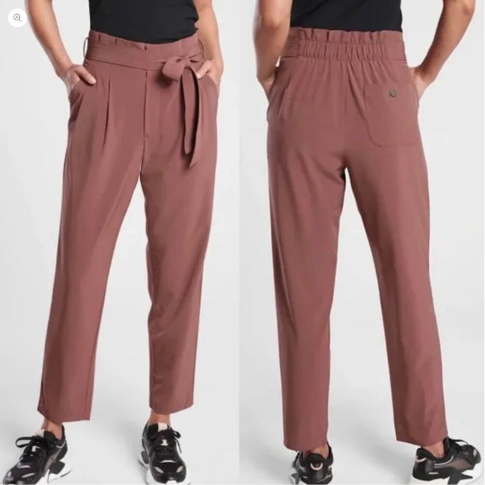 ATHLETA NWT Tie Waist Skyline Pant in Hearth Rose // 26